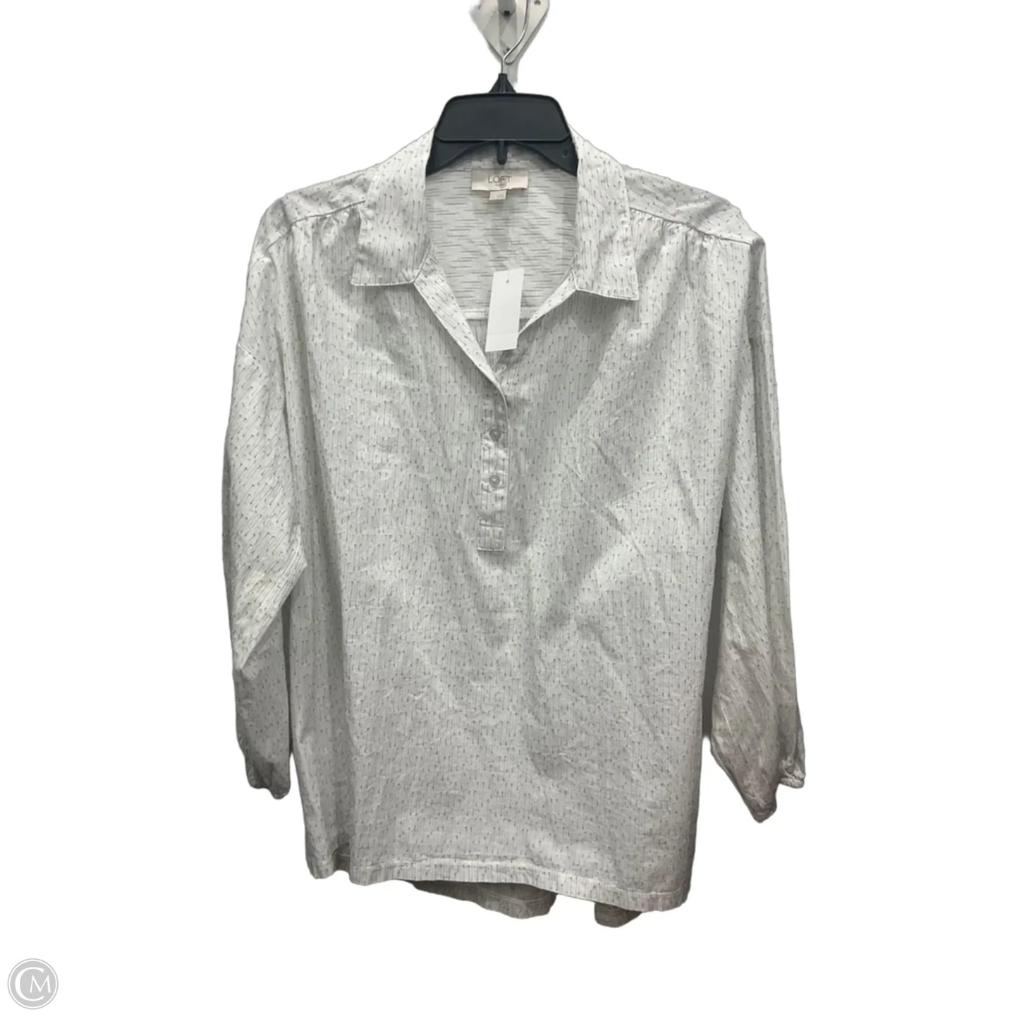 Top Long Sleeve By Loft In White, Size: M