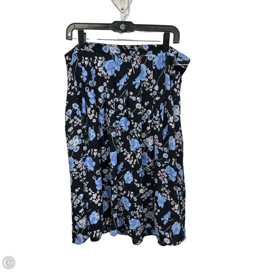 Skirt Midi By Talbots In Black & Blue, Size: 16
