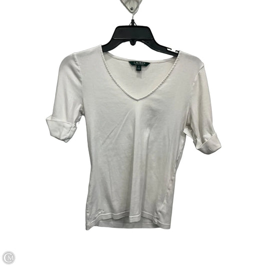 Top Short Sleeve By Lauren By Ralph Lauren In White, Size: S
