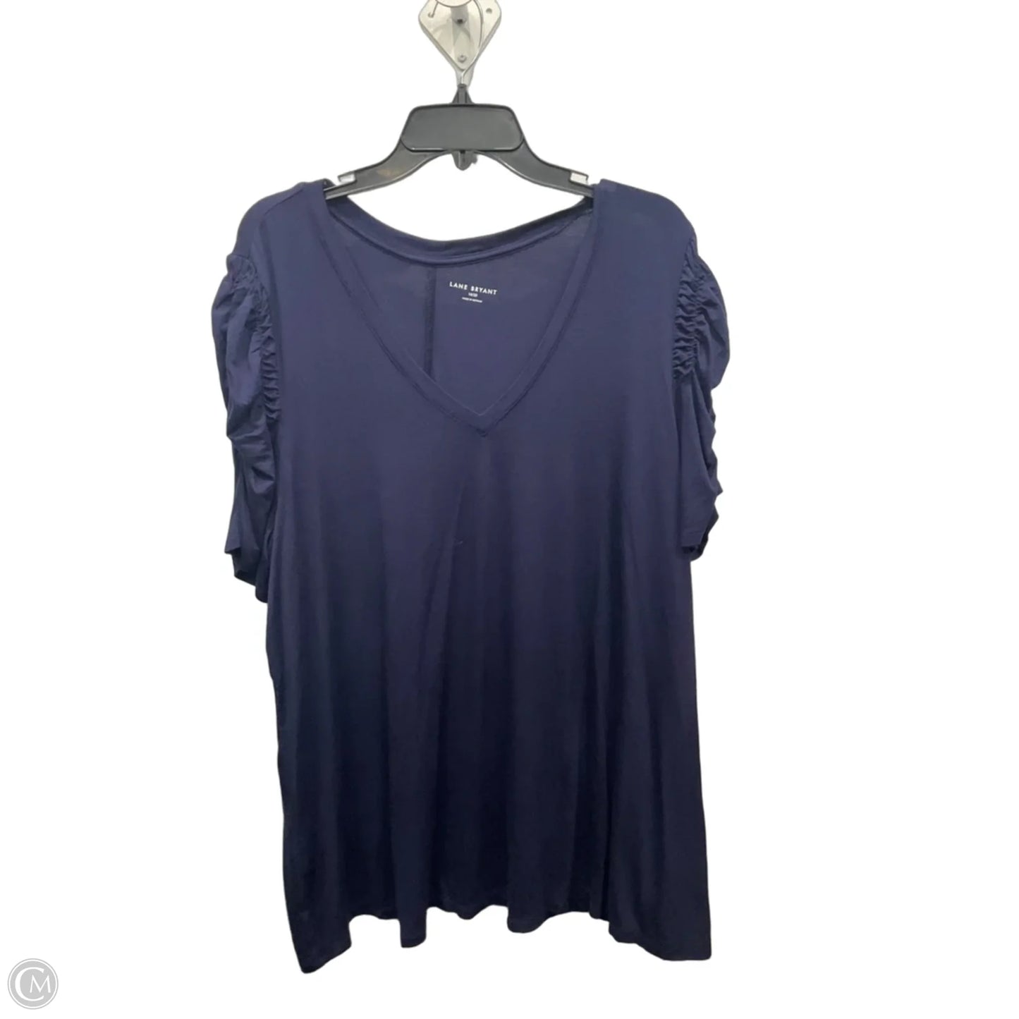 Top Short Sleeve By Lane Bryant In Navy, Size: 1x