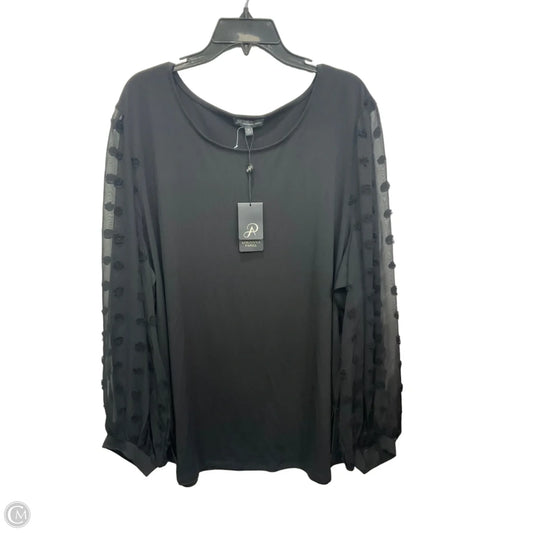 Top Long Sleeve By Adrianna Papell In Black, Size: 3x
