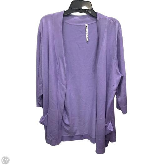 Cardigan By Clothes Mentor In Purple, Size: 2x