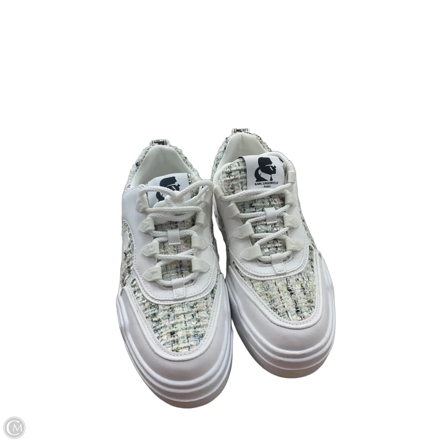 Shoes Designer By Karl Lagerfeld In Green & White, Size: 7.5