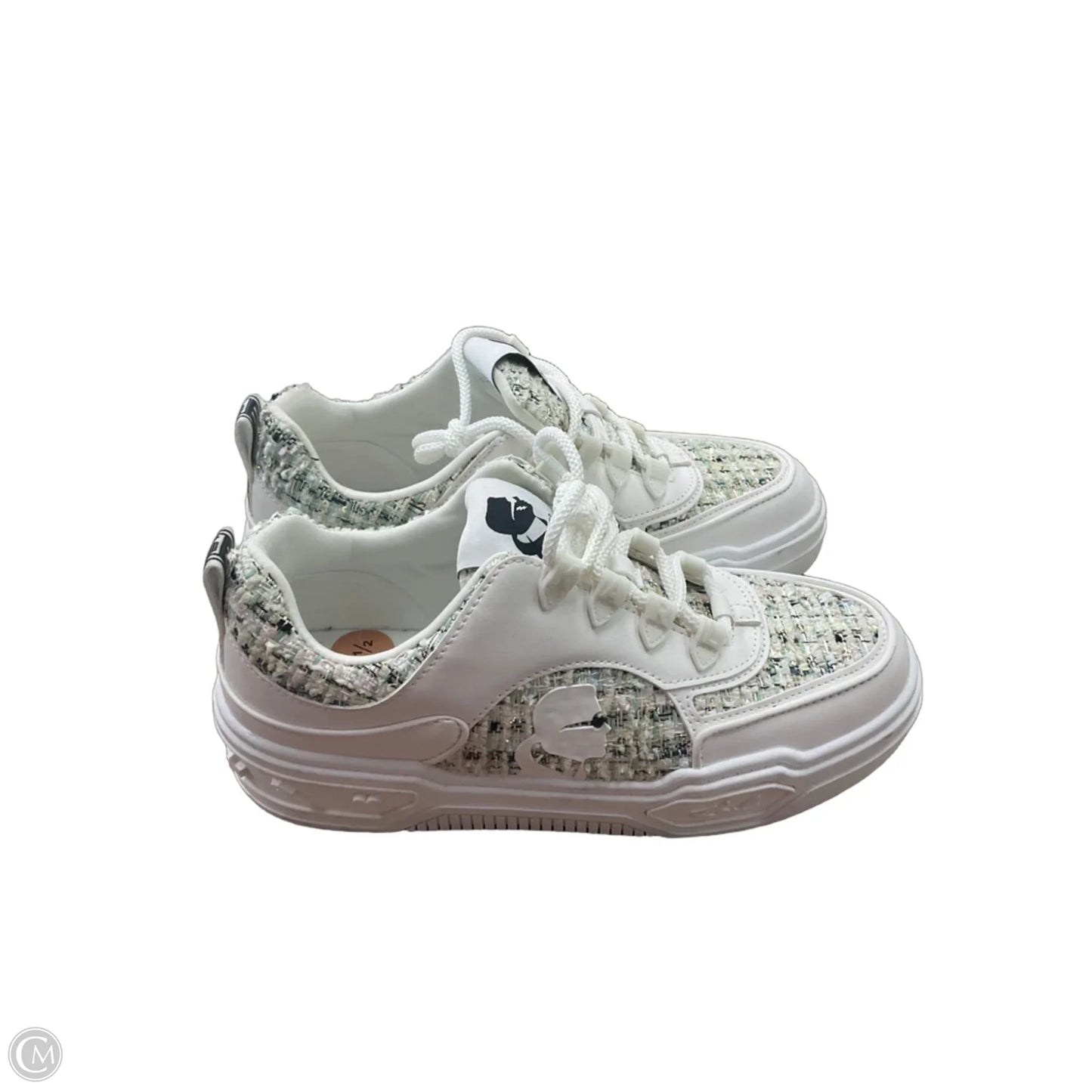 Shoes Designer By Karl Lagerfeld In Green & White, Size: 7.5