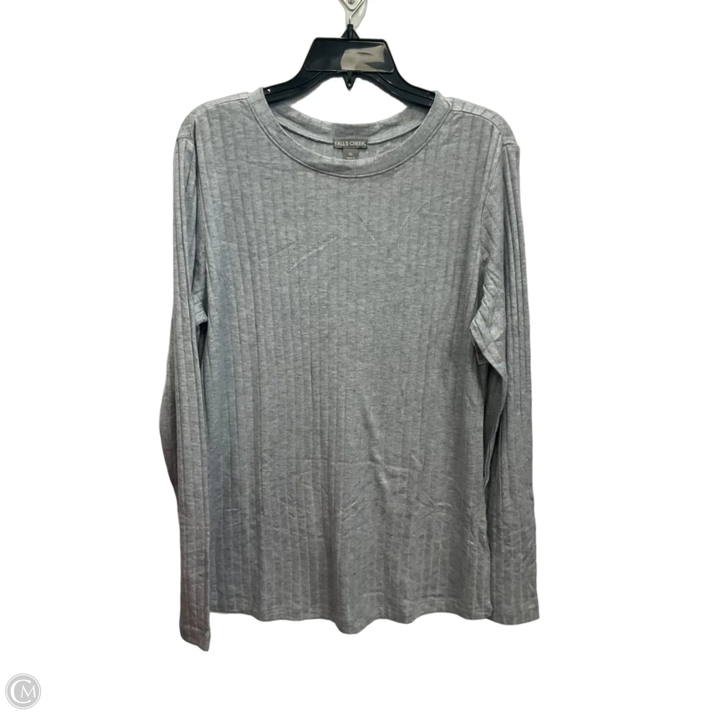 Top Long Sleeve By Falls Creek In Grey, Size: Xl