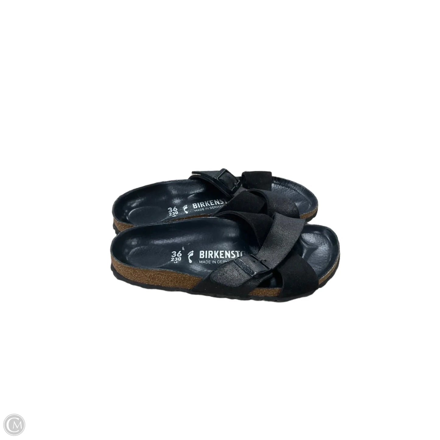 Sandals Flats By Birkenstock In Black, Size: 6