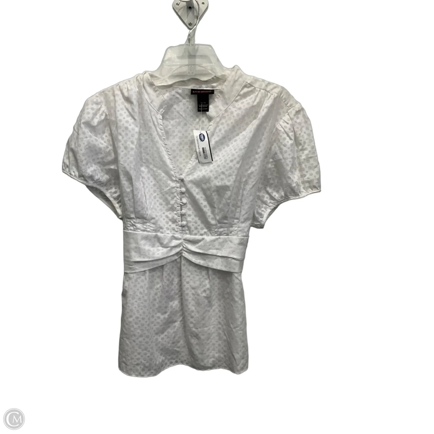 Blouse Short Sleeve By Lane Bryant In White, Size: Xxl