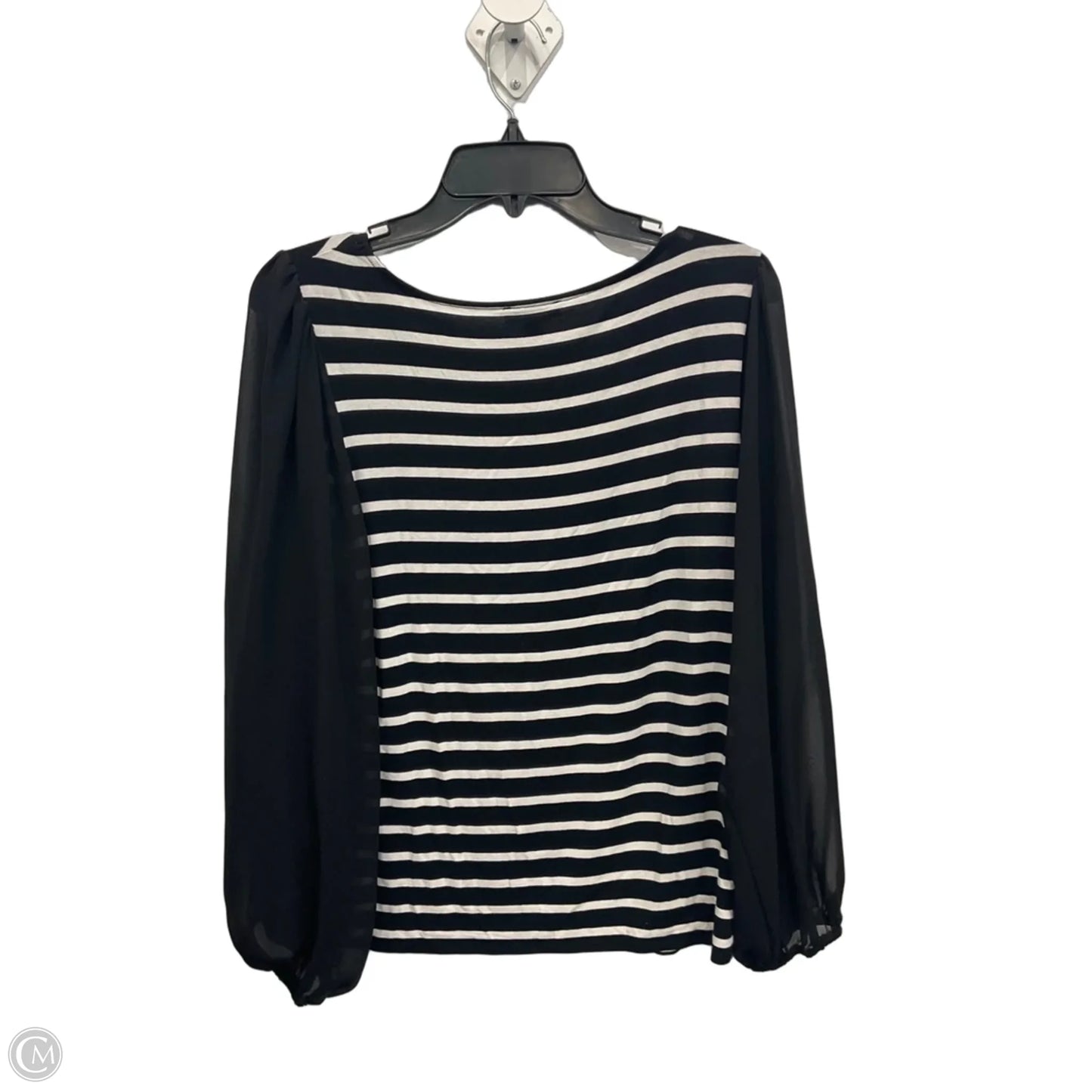 Top Long Sleeve By Vince Camuto In Black & White, Size: M