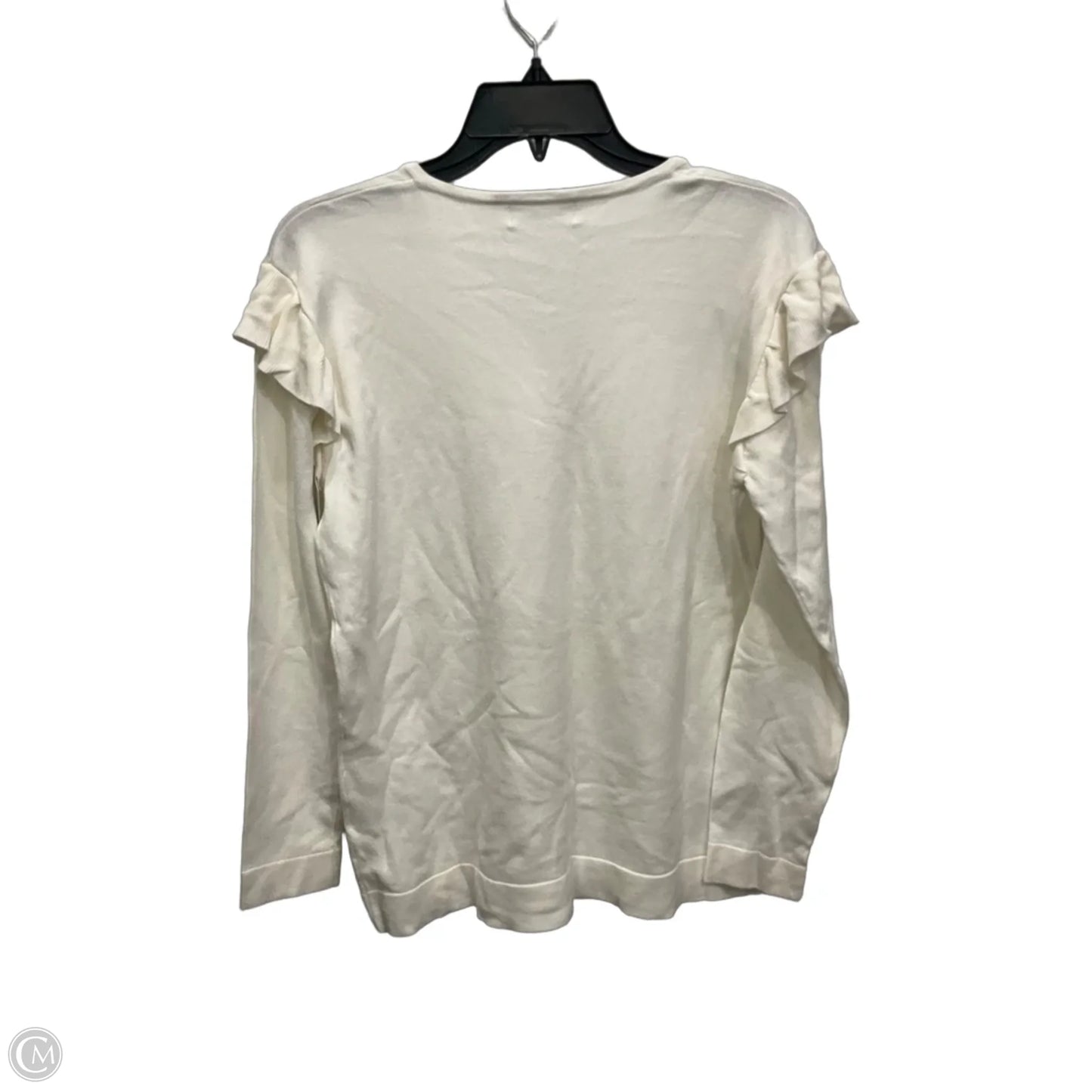 Top Long Sleeve By Calvin Klein In White, Size: M