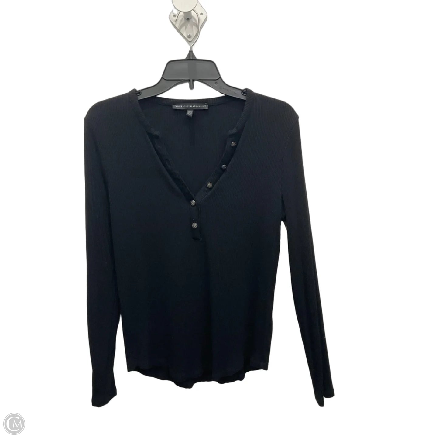 Top Long Sleeve By White House Black Market In Black, Size: S