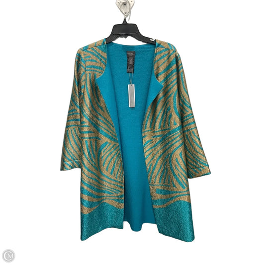Cardigan By Chicos In Blue & Gold, Size: L