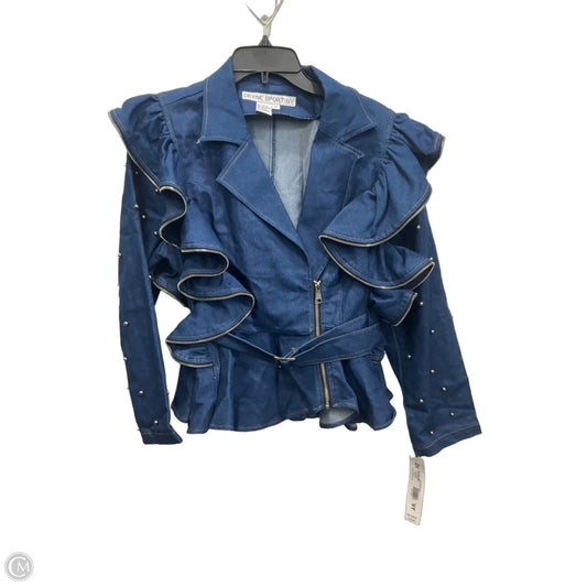 Jacket Denim By Clothes Mentor In Blue Denim, Size: L