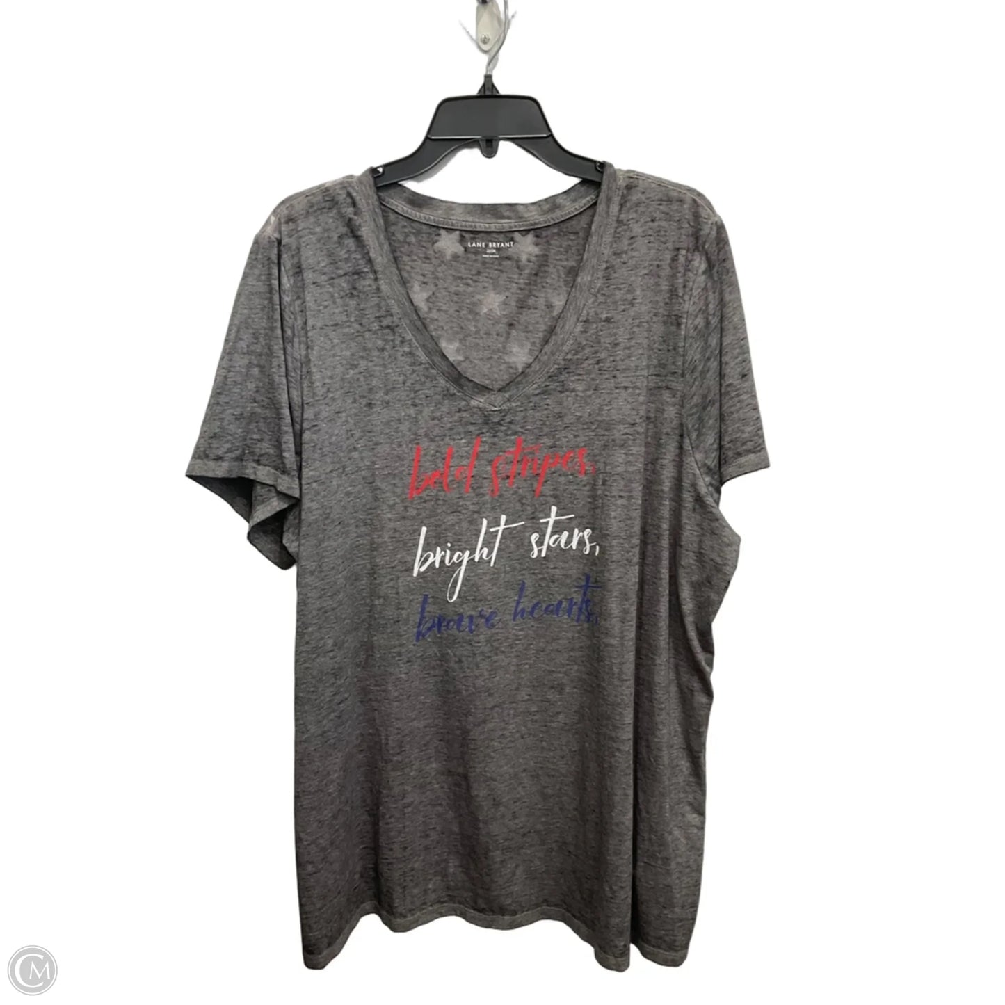 Top Short Sleeve By Lane Bryant In Grey, Size: 3x