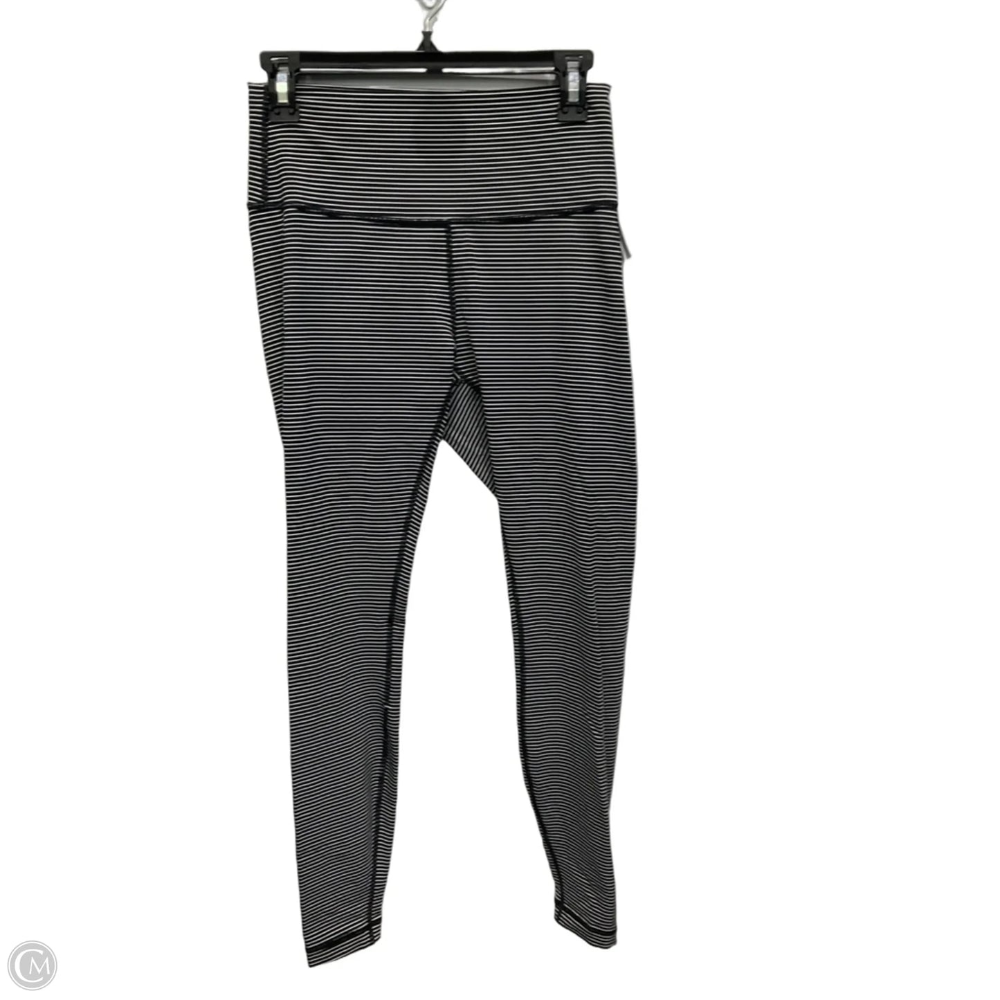 Athletic Leggings By Lululemon In Black & White, Size: M