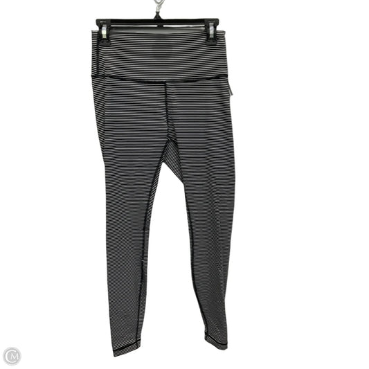 Athletic Leggings By Lululemon In Black & White, Size: M