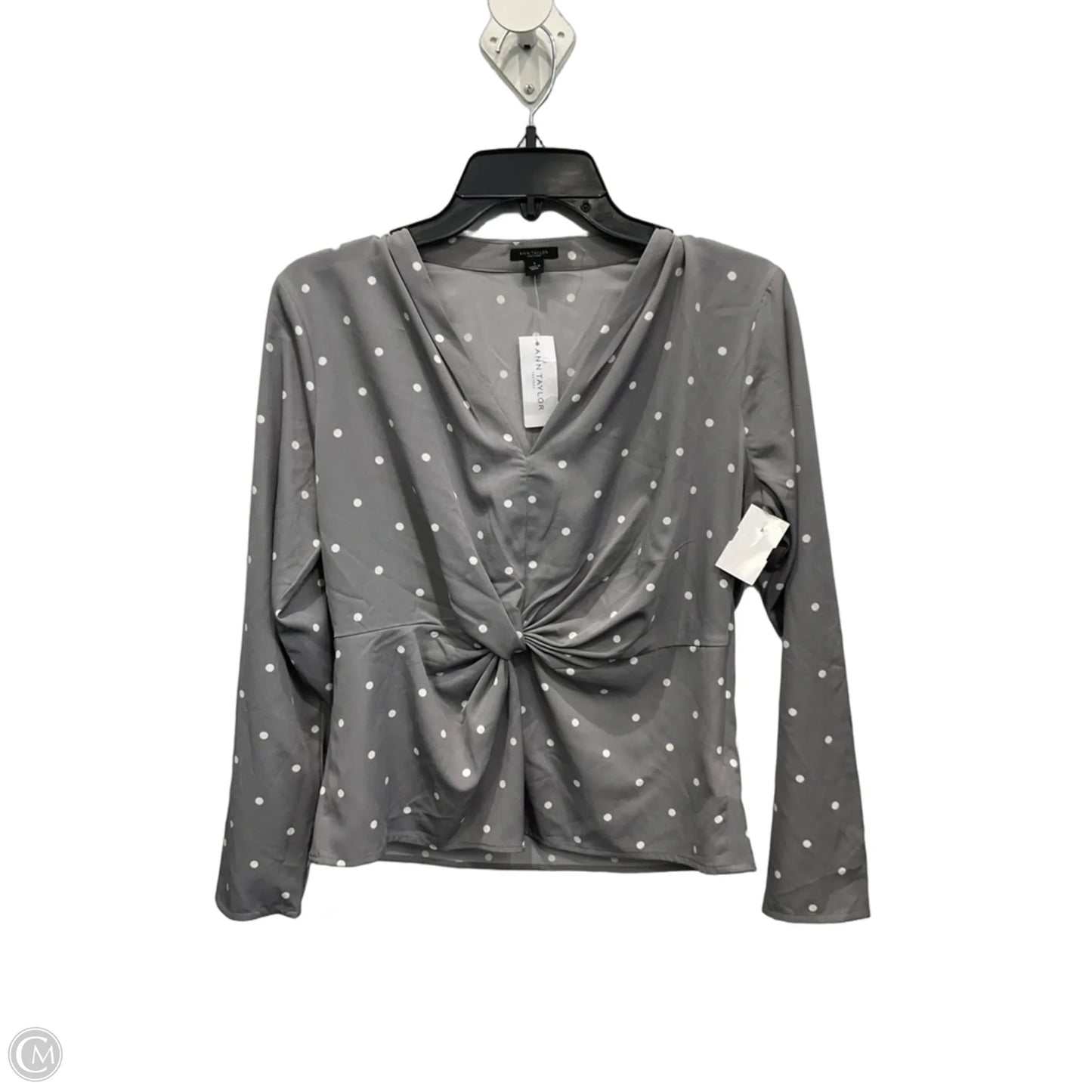 Top Long Sleeve By Ann Taylor In Grey, Size: S