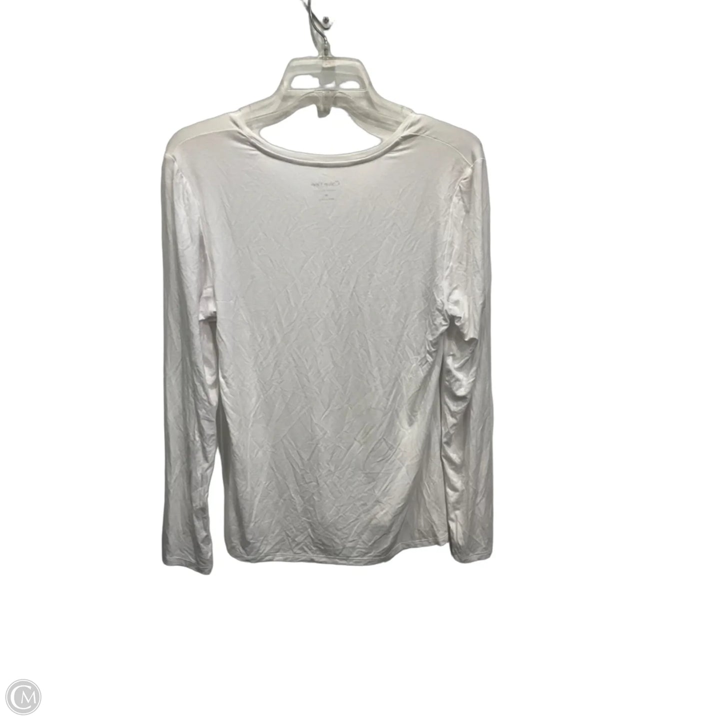Top Long Sleeve By Calvin Klein In White, Size: M
