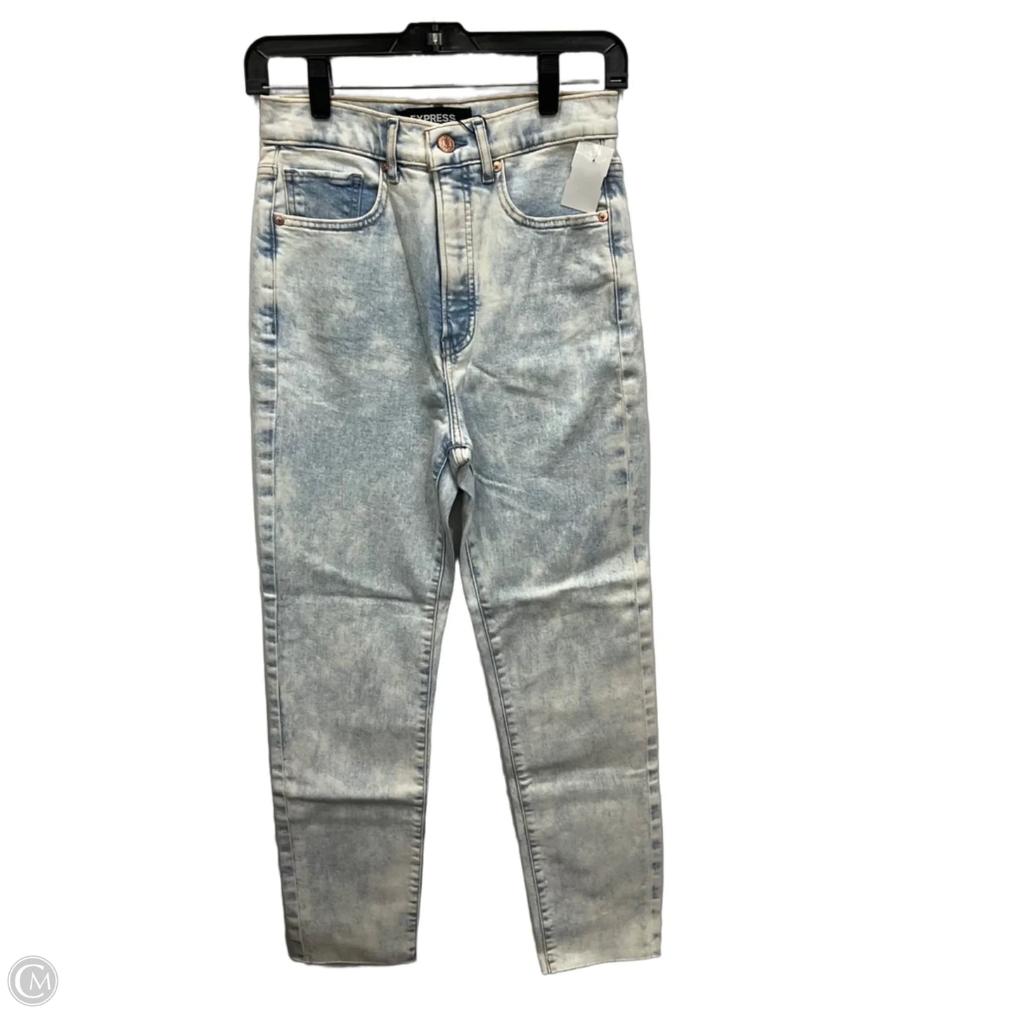 Jeans Skinny By Express In Blue Denim, Size: 4