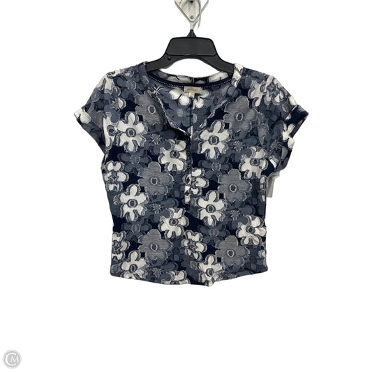 Top Short Sleeve By Pilcro In Blue & White, Size: M