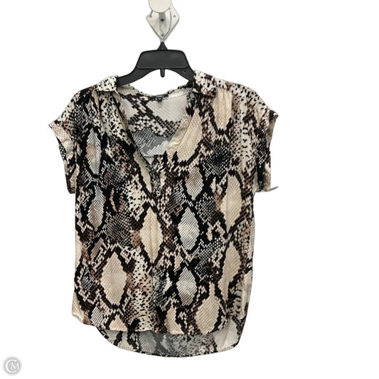 Top Short Sleeve By Express In Snakeskin Print, Size: S
