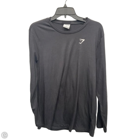 Athletic Top Long Sleeve Crewneck By Gym Shark In Black, Size: L