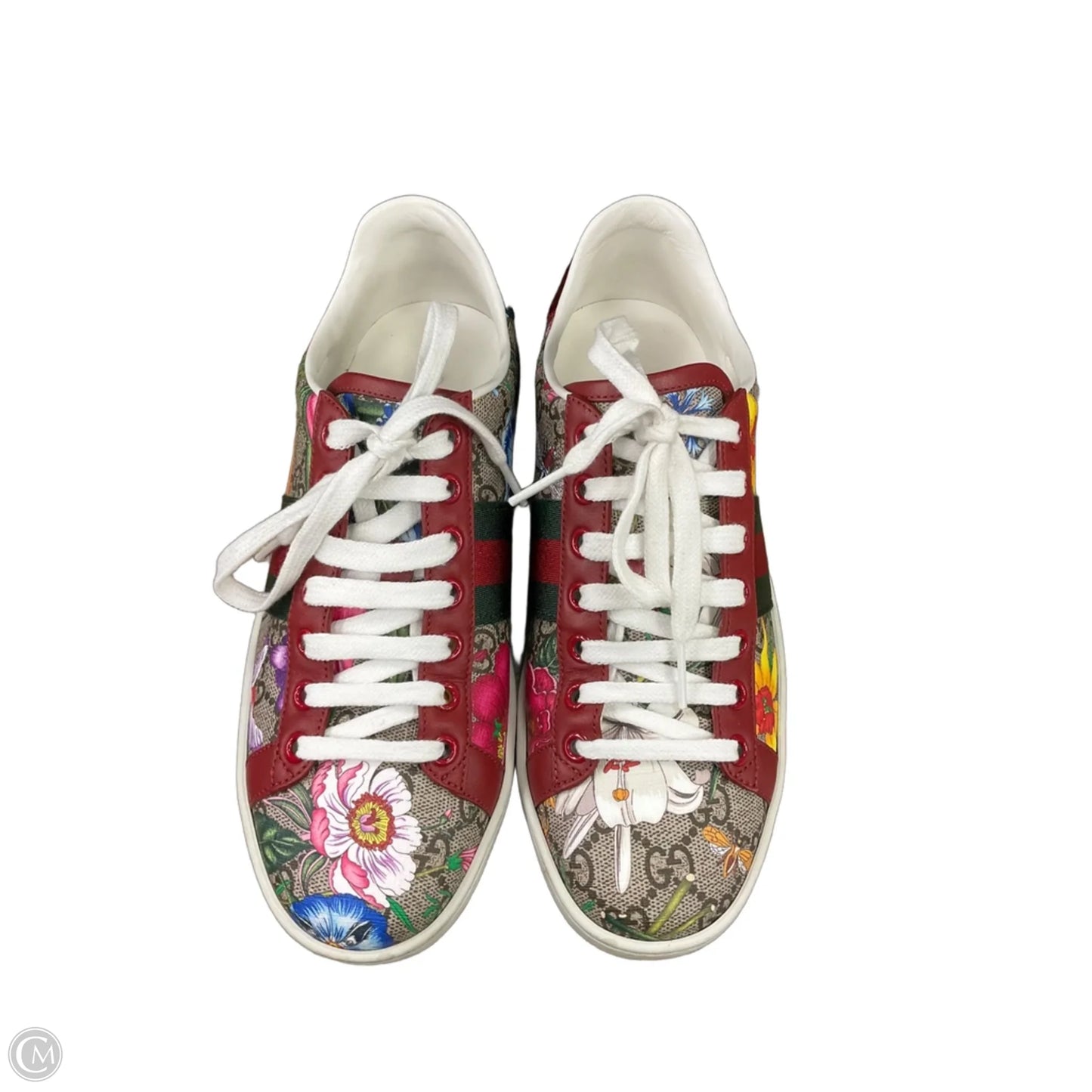 Shoes Luxury Designer By Gucci In Floral Print, Size: 7