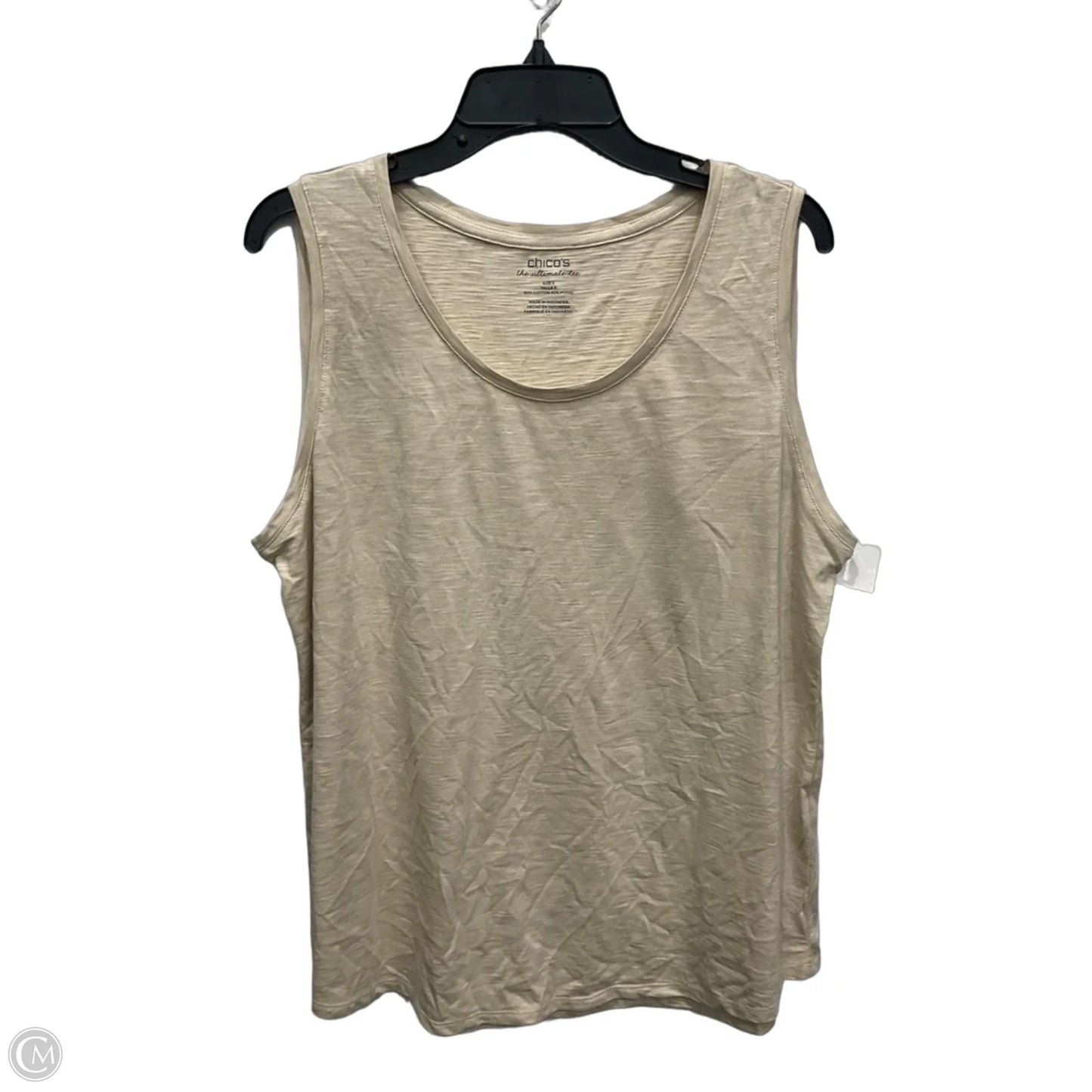 Top Sleeveless By Chicos In Tan, Size: Xl