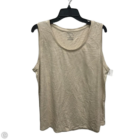 Top Sleeveless By Chicos In Tan, Size: Xl