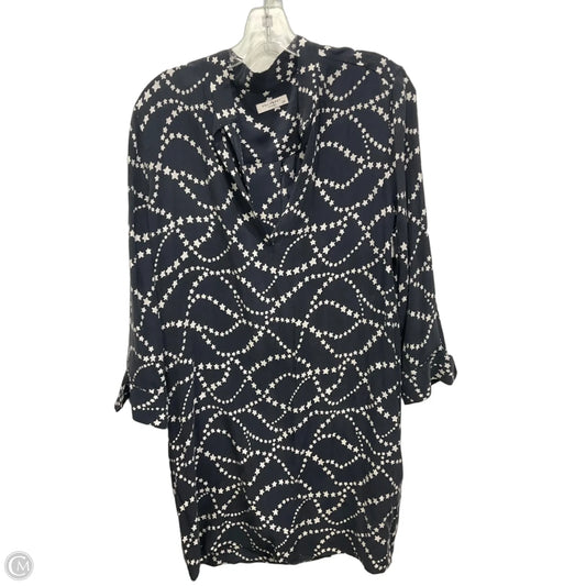 Dress Casual Midi By Equipment In Grey & White, Size: L