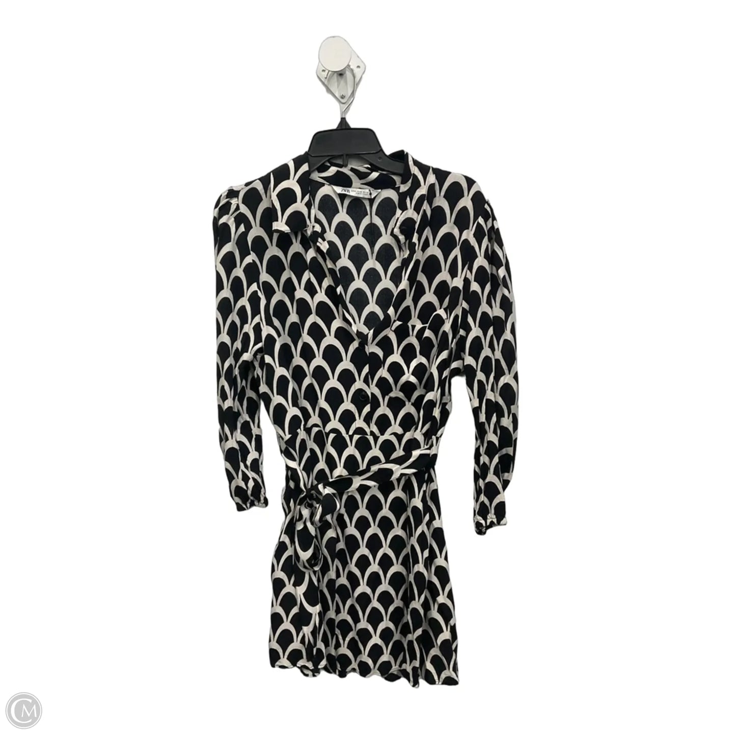 Dress Casual Midi By Zara In Black & White, Size: Xl