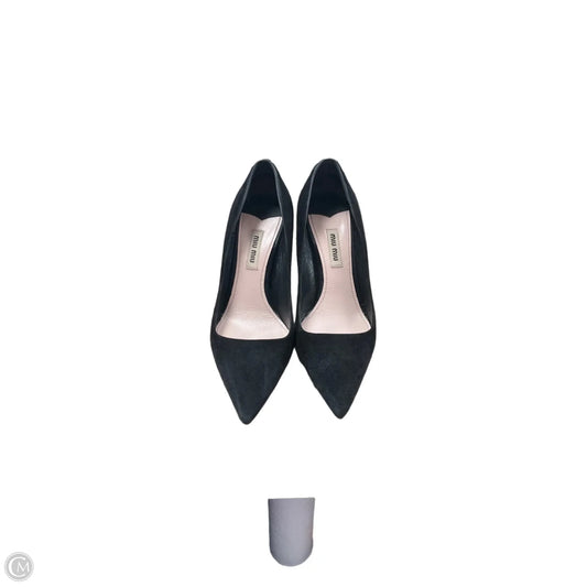 Shoes Luxury Designer By Miu Miu In Black, Size: 6.5