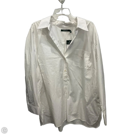 Blouse Long Sleeve By Lauren By Ralph Lauren In White, Size: 2x