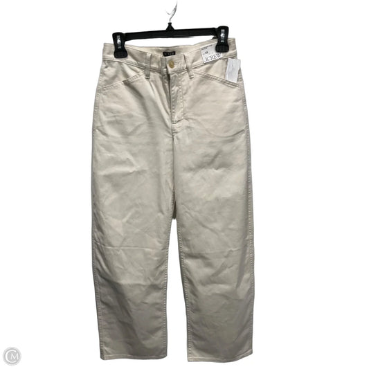 Jeans Straight By J. Crew In Cream Denim, Size: 2
