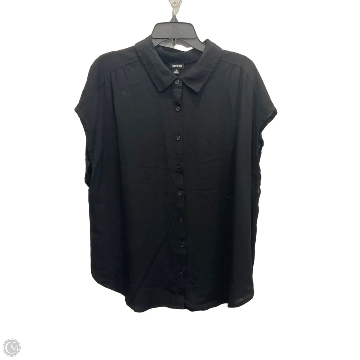 Blouse Short Sleeve By Torrid In Black, Size: 1x