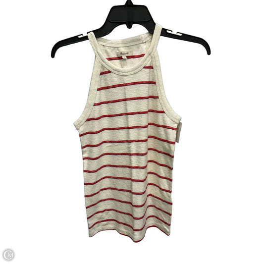 Top Sleeveless By Madewell In Cream & Red, Size: S