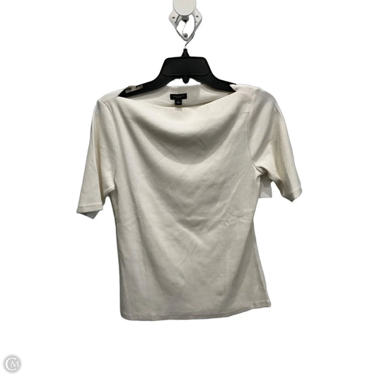 Top Short Sleeve By Ann Taylor In Cream, Size: S
