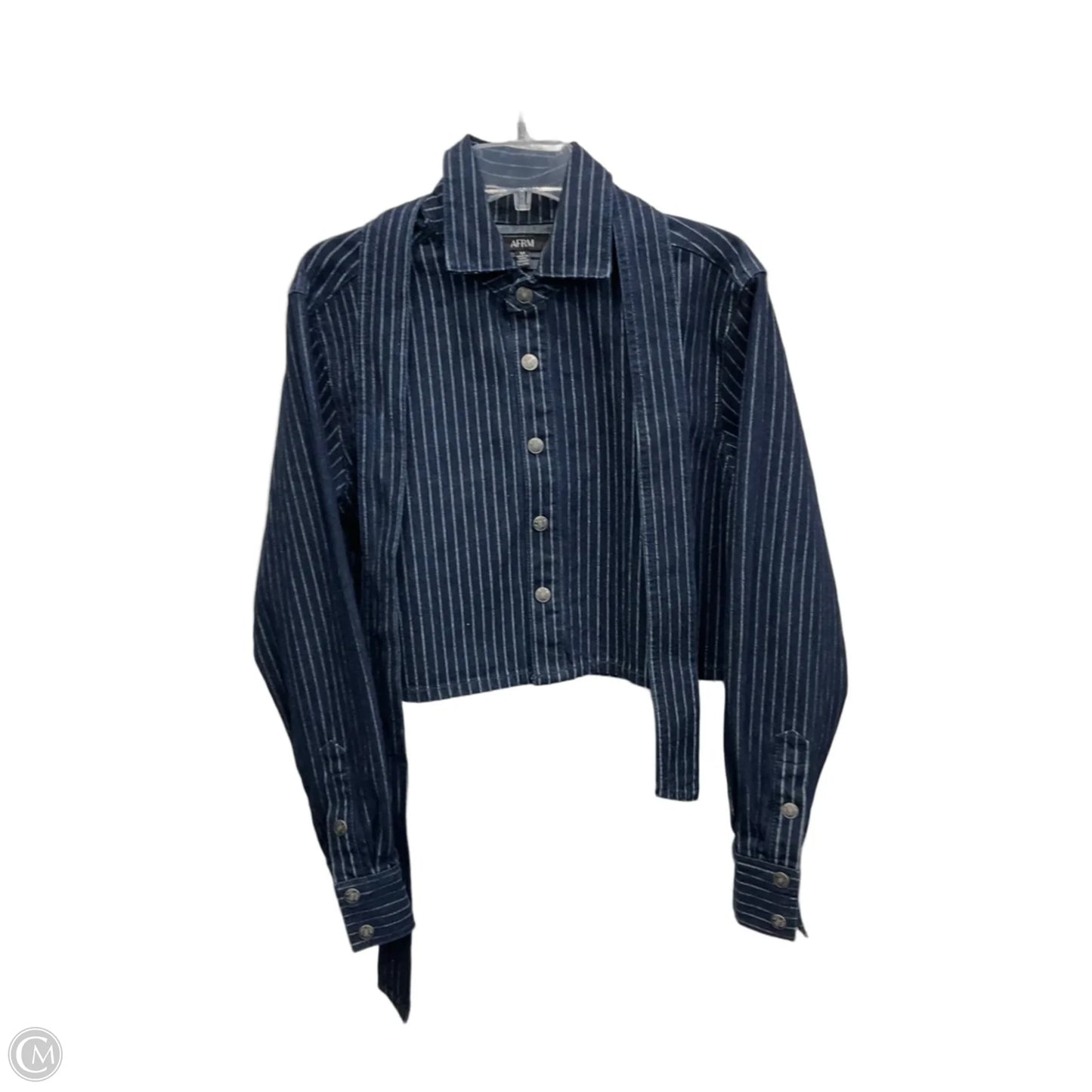 Jacket Shirt By Afrm In Blue Denim, Size: M