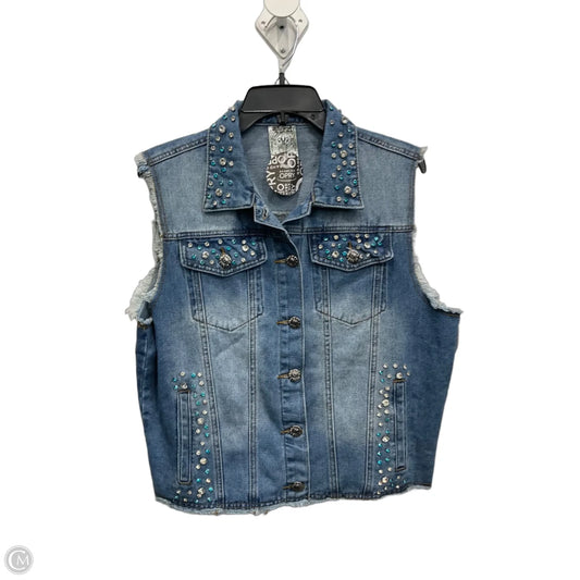 Jacket Denim By Vocal In Blue Denim, Size: L