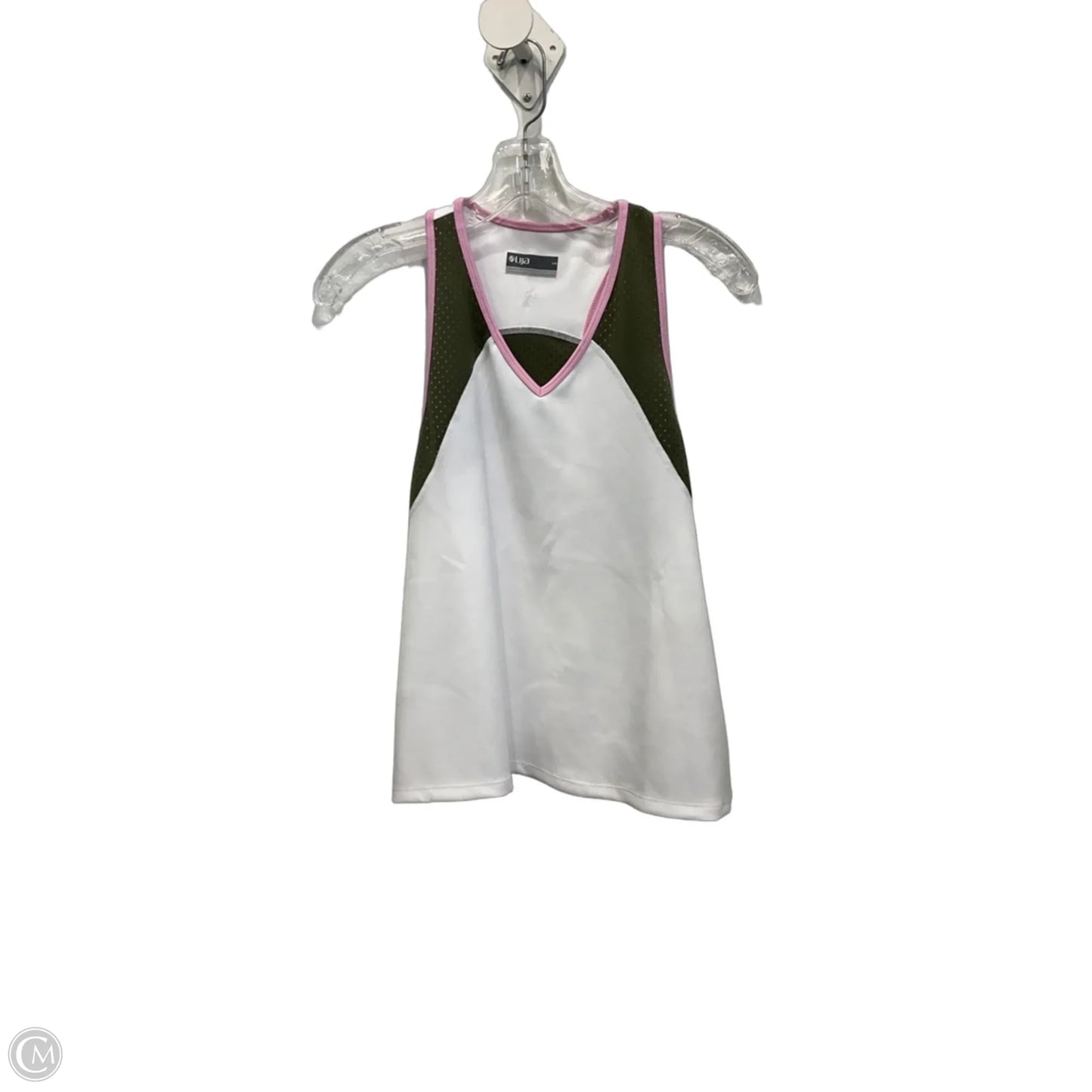 Athletic Tank Top By Clothes Mentor In Green & White, Size: L