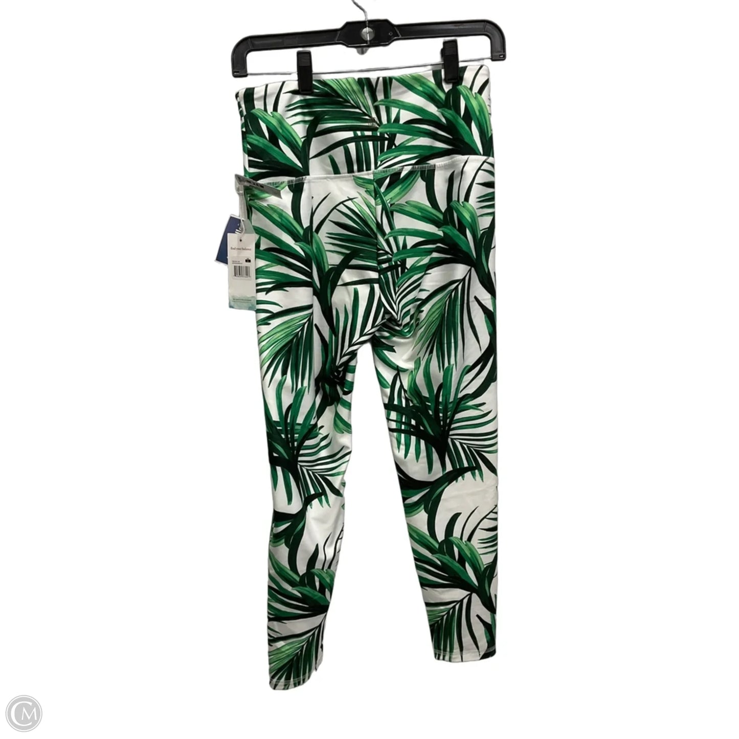 Athletic Leggings By Balance Collection In Green & White, Size: L