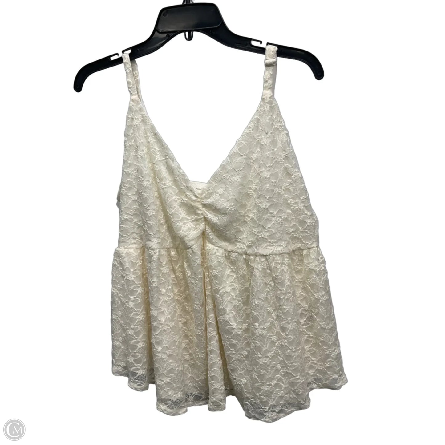 Top Sleeveless By Torrid In Cream, Size: 1x