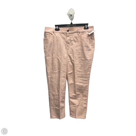 Jeans Cropped By Chicos In Pink Denim, Size: 12