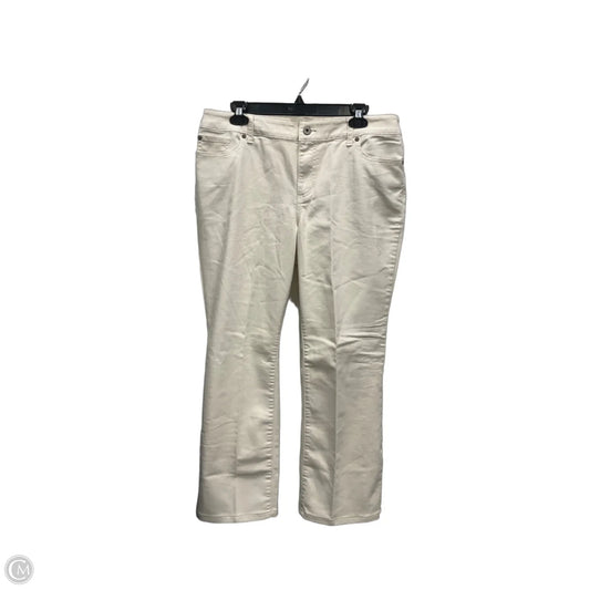 Jeans Straight By Chicos In Cream Denim, Size: 12