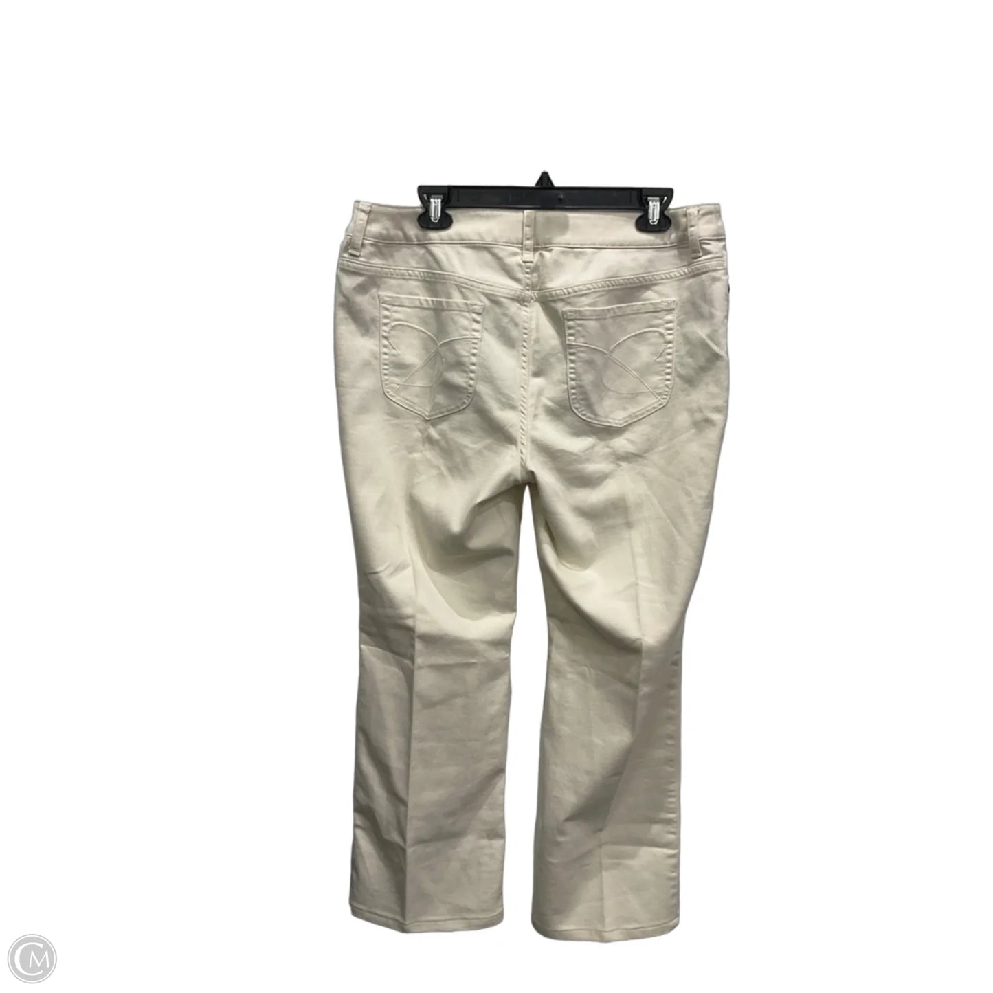 Jeans Straight By Chicos In Cream Denim, Size: 12