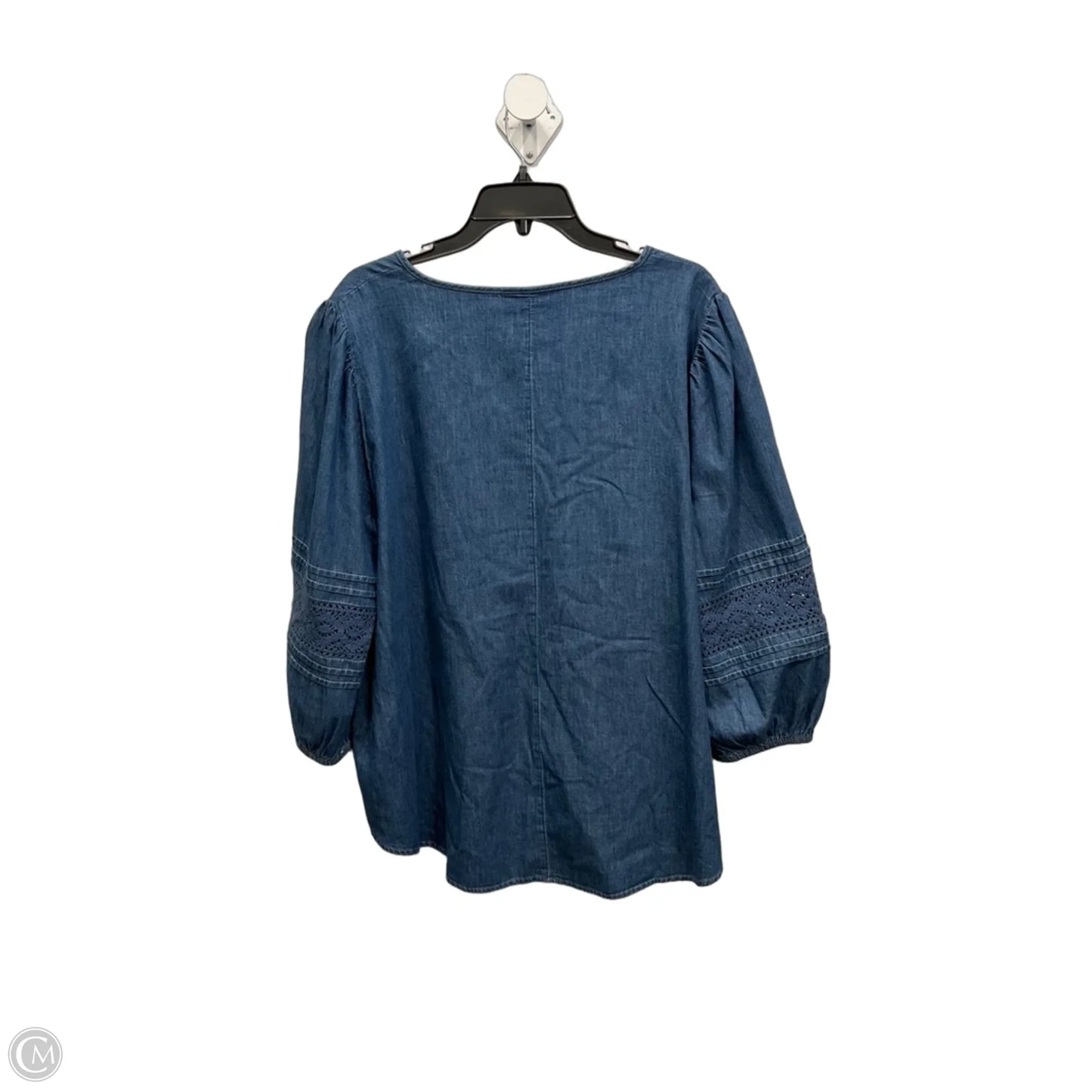 Top 3/4 Sleeve By Lane Bryant In Blue Denim, Size: 2x
