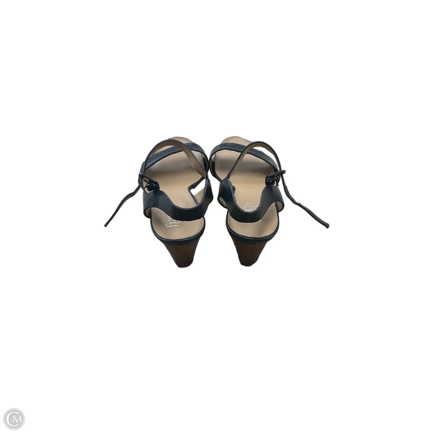 Sandals Heels Wedge By Franco Sarto In Black & Tan, Size: 7