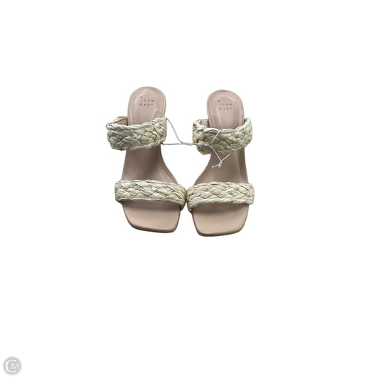 Sandals Heels Block By A New Day In Cream & Tan, Size: 7