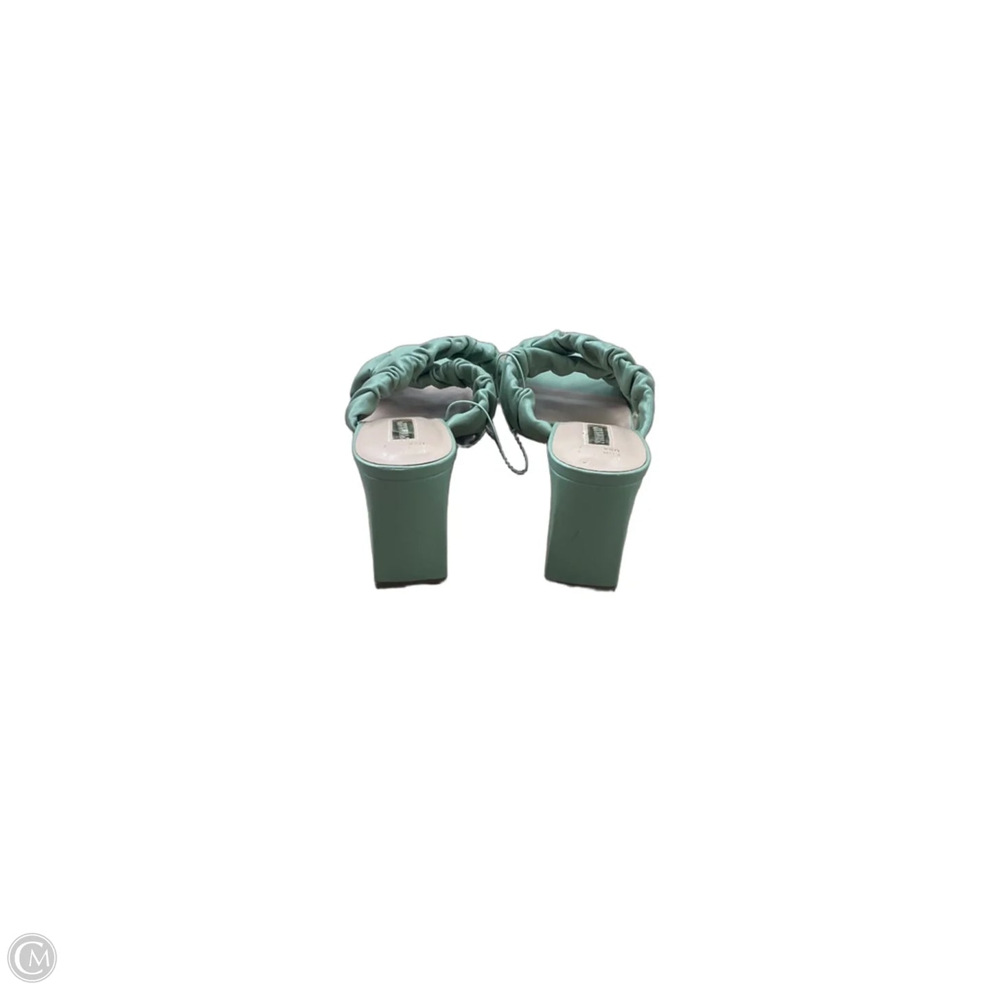 Sandals Heels Block By Primark In Green, Size: 7