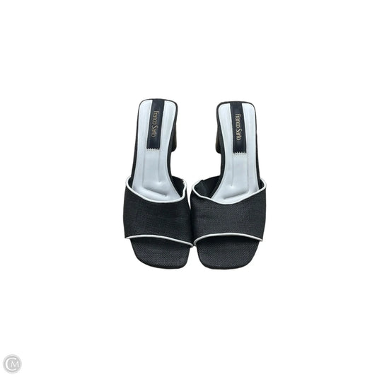 Sandals Heels Block By Franco Sarto In Black & White, Size: 7