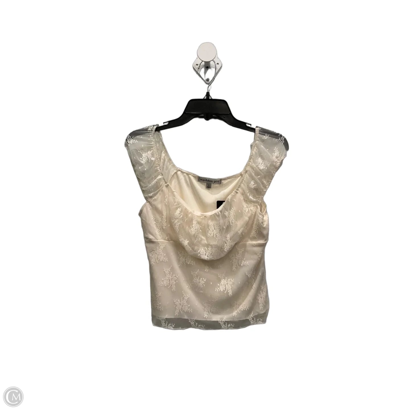 Top Sleeveless By Madden Girl In Cream, Size: L